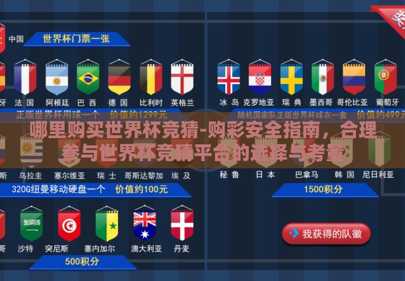 哪里购买世界杯竞猜-购彩安全指南，合理参与世界杯竞猜平台的选择与考量