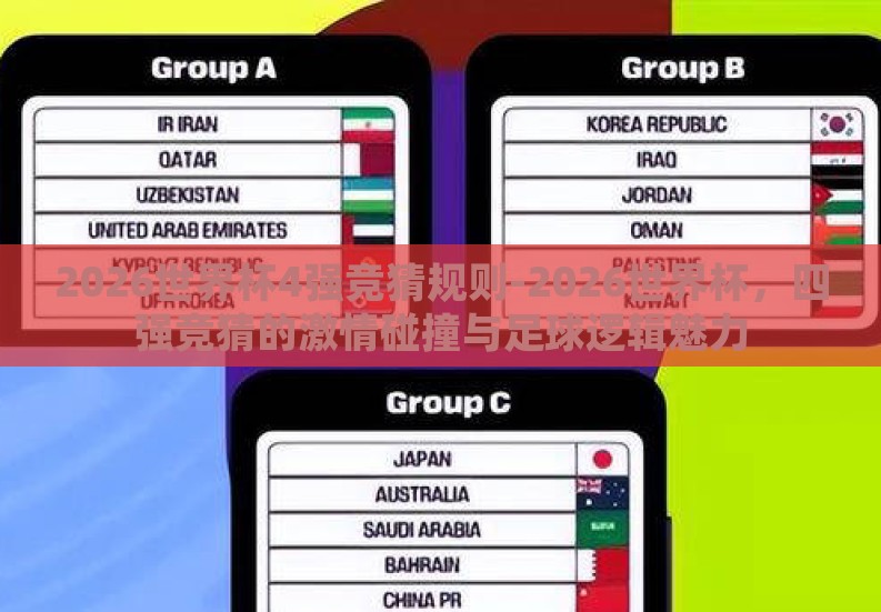 2026世界杯4强竞猜规则-2026世界杯,四强竞猜的激情碰撞与足球逻辑魅力 2026世界杯4强竞猜规则-2026世界杯,四强竞猜的激情碰撞与足球逻辑魅力