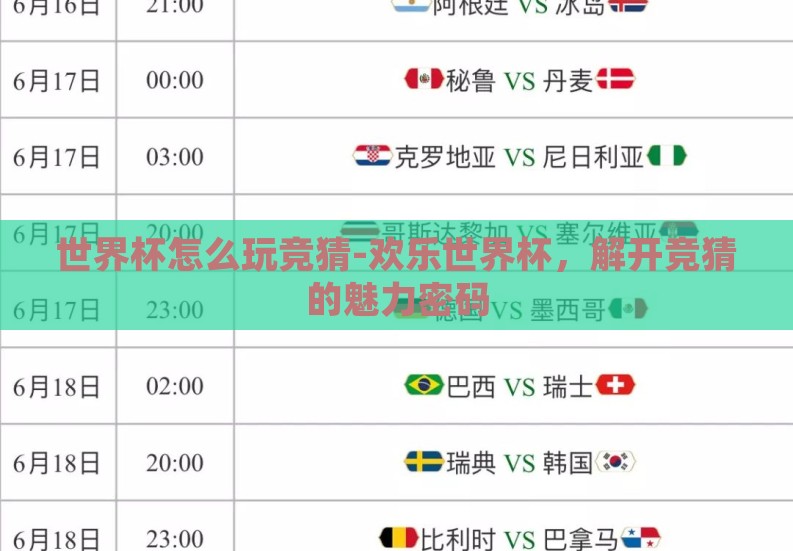 世界杯怎么玩竞猜-欢乐世界杯，解开竞猜的魅力密码