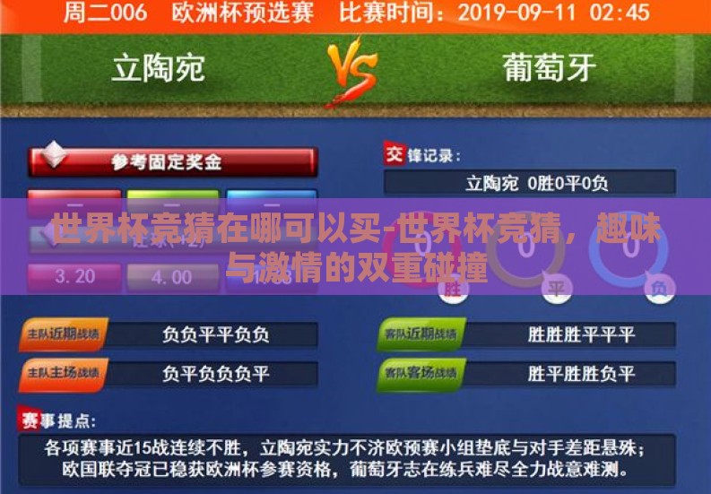 世界杯竞猜在哪可以买-世界杯竞猜,趣味与激情的双重碰撞 世界杯竞猜在哪可以买-世界杯竞猜,趣味与激情的双重碰撞