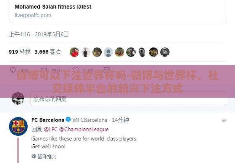 微博可以下注世界杯吗-微博与世界杯,社交媒体平台的新兴下注方式 微博可以下注世界杯吗-微博与世界杯,社交媒体平台的新兴下注方式