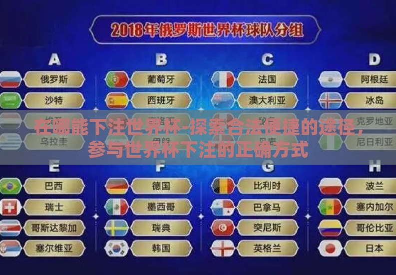 在哪能下注世界杯-探索合法便捷的途径，参与世界杯下注的正确方式