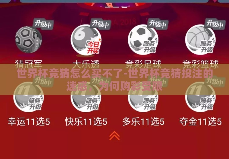 世界杯竞猜怎么买不了-世界杯竞猜投注的迷惑，为何购彩受限