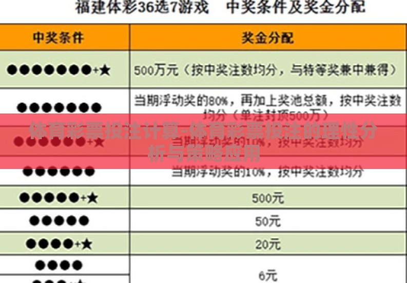 体育彩票投注计算-体育彩票投注的理性分析与策略应用