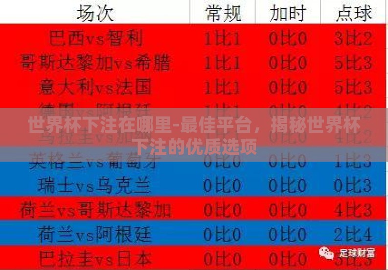 世界杯下注在哪里-最佳平台，揭秘世界杯下注的优质选项